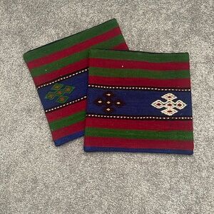 Handwoven Vintage Kilim Pillow Covers w Zipper